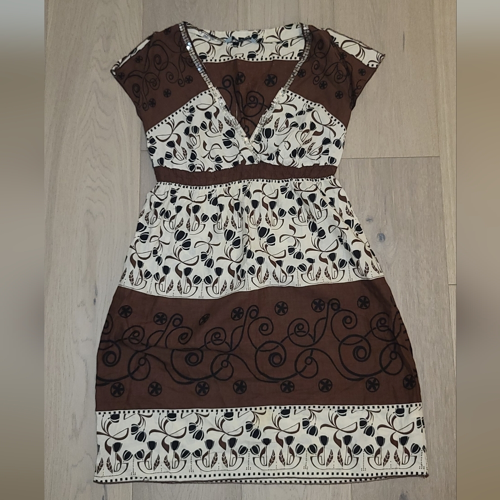 Debenhams Red herring  printed Cotton dress US 4 - Picture 3 of 11